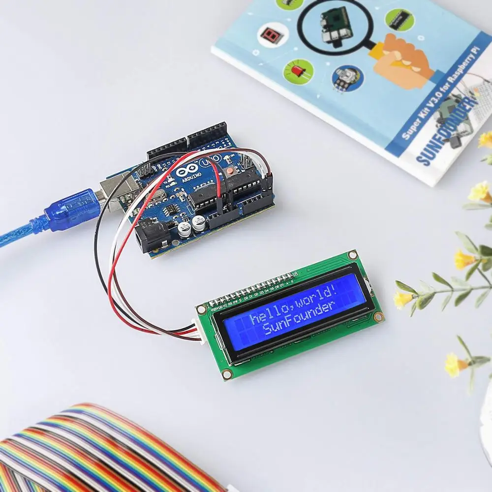 SunFounder IIC I2C TWI 1602 Serial LCD Module Display Compatible with Arduino R3 Mega 2560 16x2