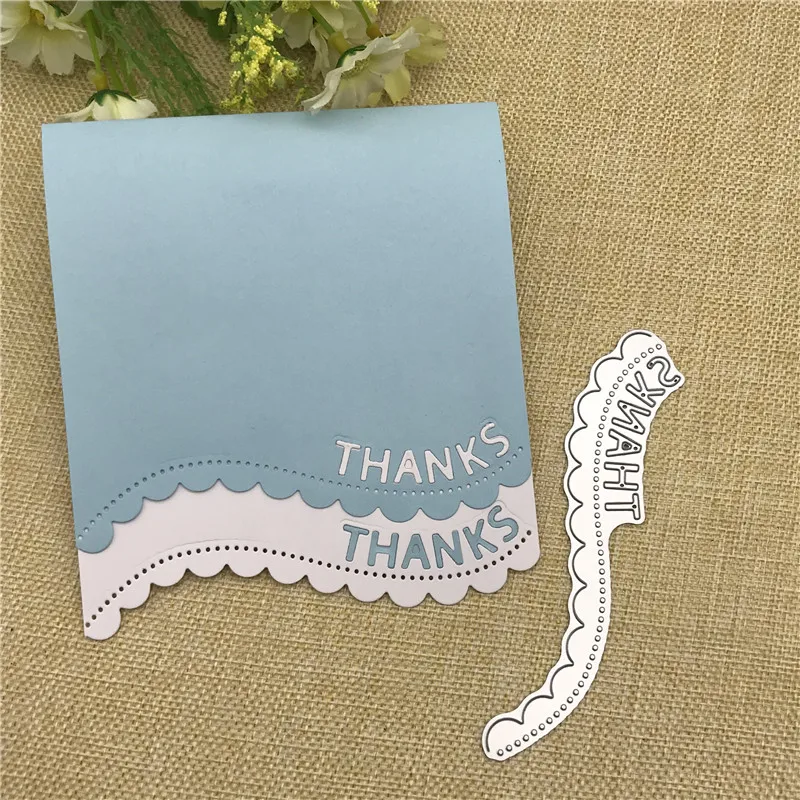 

Thanks Lace Metal Cutting Dies Stencils For Card Making Decorative Embossing Suit Paper Cards Stamp DIY