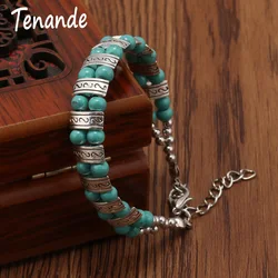 Aihua Maxi 2 Layers Carved S Shape Natural Stone Beads Bracelets & Bangles for Women Vintage Boho Bijuterias