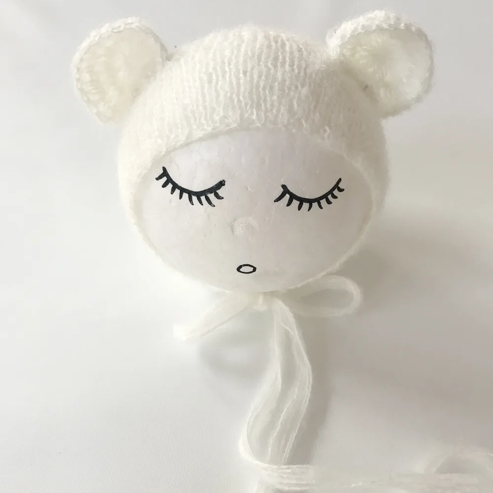 Newborn Mohair Ear Bear Hat Bonnet Baby Infant 2