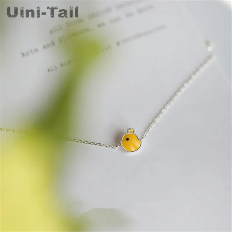 Uini-Tail hot Korean 925 sterling silver fresh literary small yellow chicken bracelet cute soft sister chick bracelet gift ED771