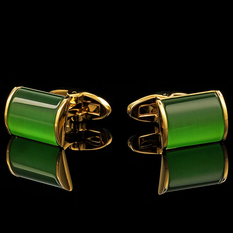 KFLK jewelry shirt cufflink for mens Brand Green Cuff link Wholesale Button High Quality Luxury Wedding colorGold guests