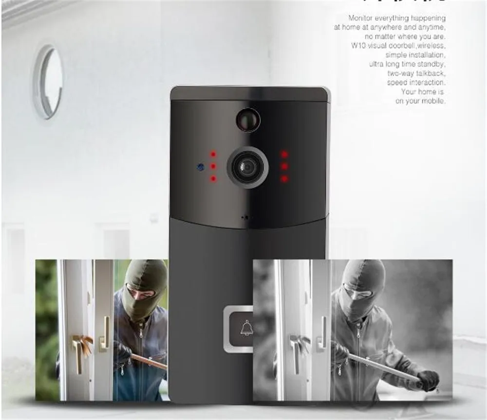 Wireless WIFI 720P Doorbell 166 Degree Wide Angle Video Door Phone