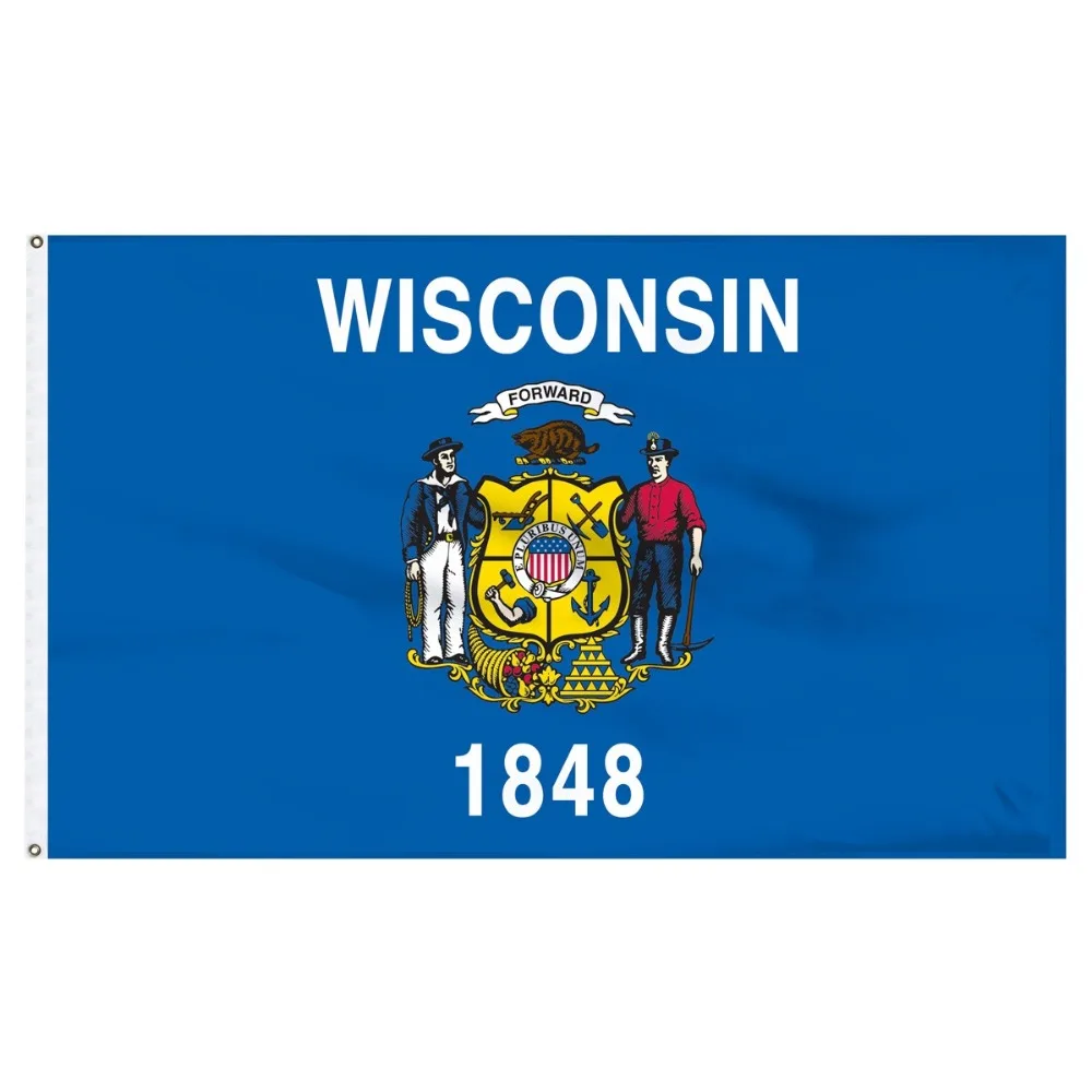 Yehoy 90*150cm us usa state 1848 wisconsin flag For Decoration