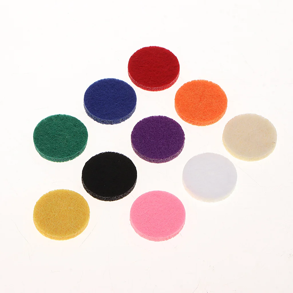 200Pcs 21mm Oil Pad Felt Pads Round Refill Pads for 25mm Perfume Locket Essential Oil Diffuser Locket Pendant Necklace Car Vent