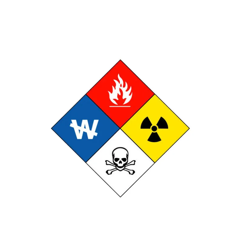 YJZT 8CM*8CM Personality Warning Decal Hazardous Materials Danger Car Sticker PVC 12-1165