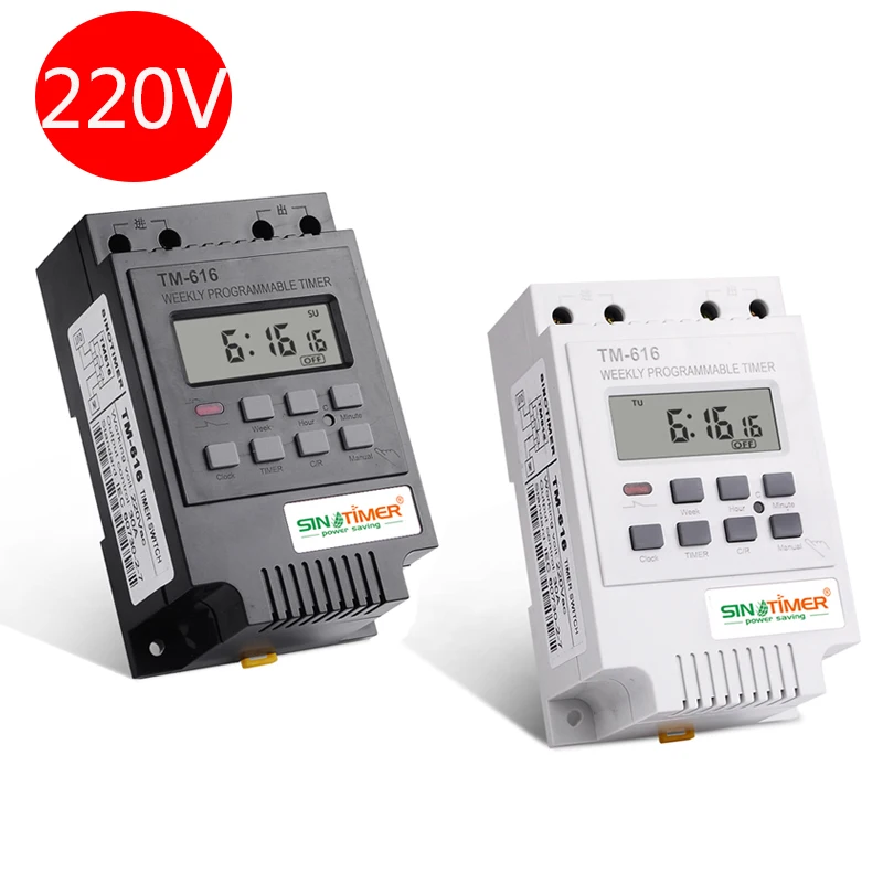 SINOTIMER 30AMP Weekly Programmable Digital TIME SWITCH Relay Control Timer 220V Din Rail Mount