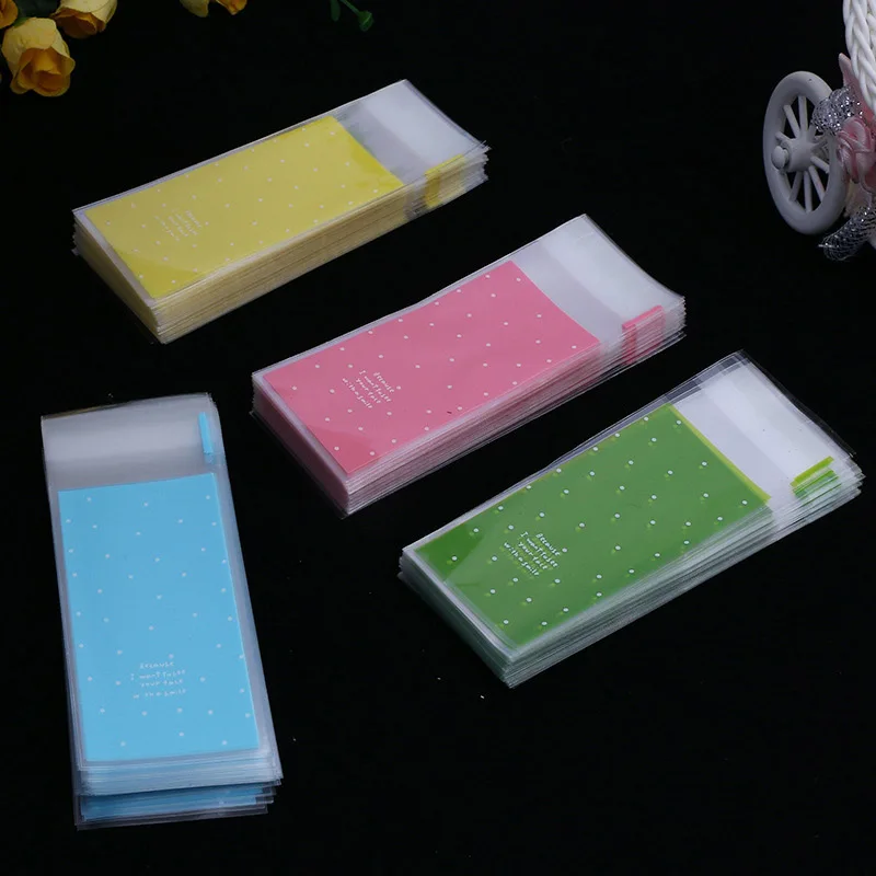 100 Pcs/Lot New Arrival  Mini Plastic Cookie Packaging Cupcake Wrapper Bags Opp Self Adhesive Gift Candy Lipstick Package