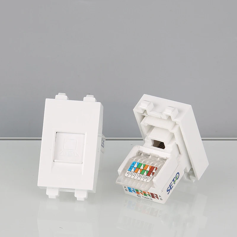 RJ45 5e LAN Internet Socket Cat5e Network Plug Ethernet Slot Wall Panel Compatible For Blank Wall Outlet Faceplate