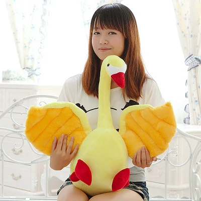 

soft plush toy large 50cm cartoon yellow swan plush toy doll soft throw pillow Christmas gift b0445