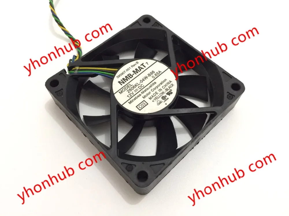 NMB-MAT 2806KL-04W-B86 C03 DC 12V 0.65A 4 선 70x70x15mm 서버 냉각 팬