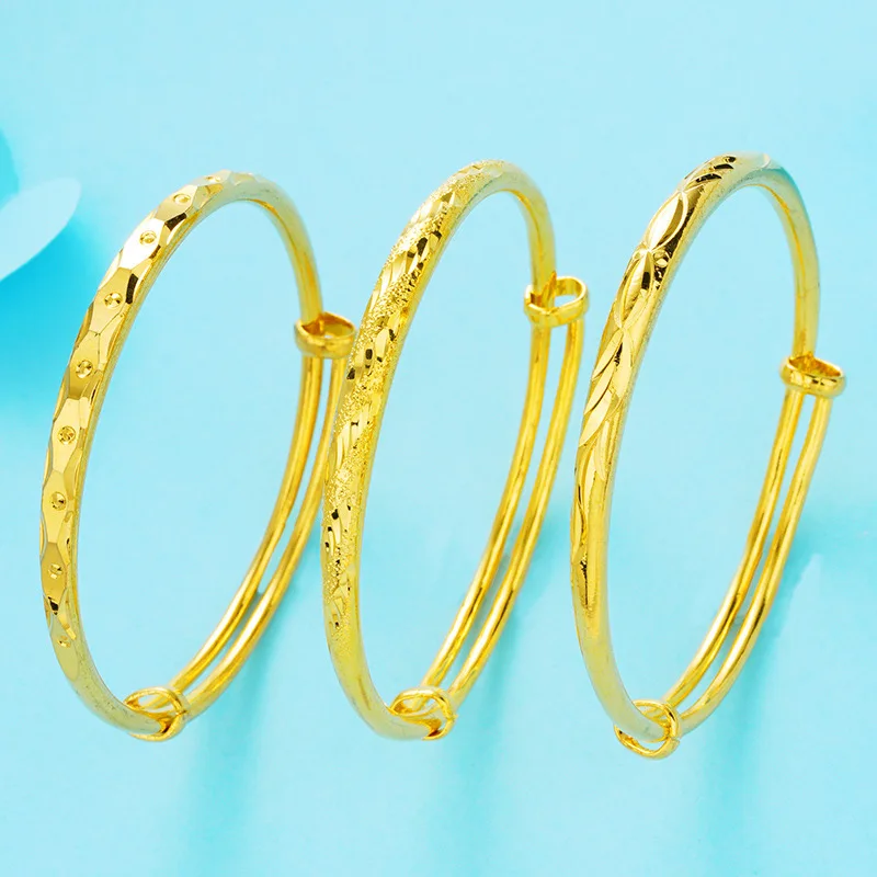 OMHXFC Wholesale European Fashion Woman Girl Party Birthday Wedding Gift Kissing Fish Geometric 24KT Gold Bangles Bracelet BE104