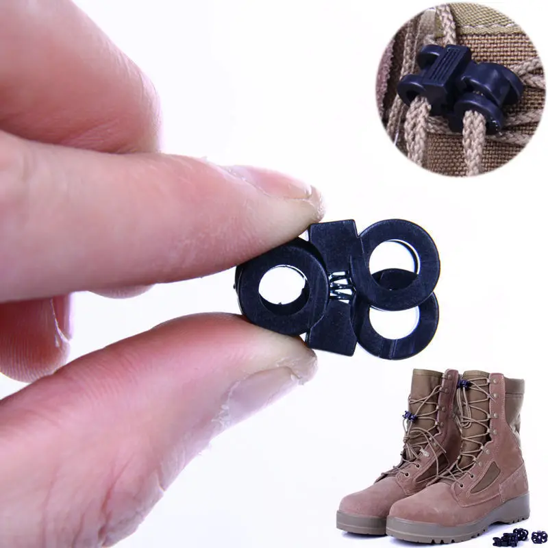 10PCS Rapid Shoelace Buckle Convenient Antiskid Backpack Umbrella Rope Adjustment Buckle Outdoor Camping Travel Tool Accessories