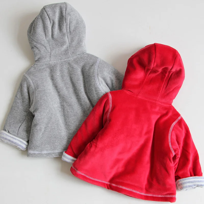 Baby winter jacket warm clothing baby cartoon clothing coat children jacket coat baby red grey hoodie and apparel conceal snaps