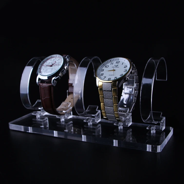 Acrylic Watch Display Holder Fine Exhibition Store Trade Show 5 Slots