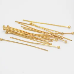 10 dozen/120pcs Stainless Steel Gold Ball Head Pins for Diy Jewelry Making Findings Dia 0.7mm 30mm/40mm