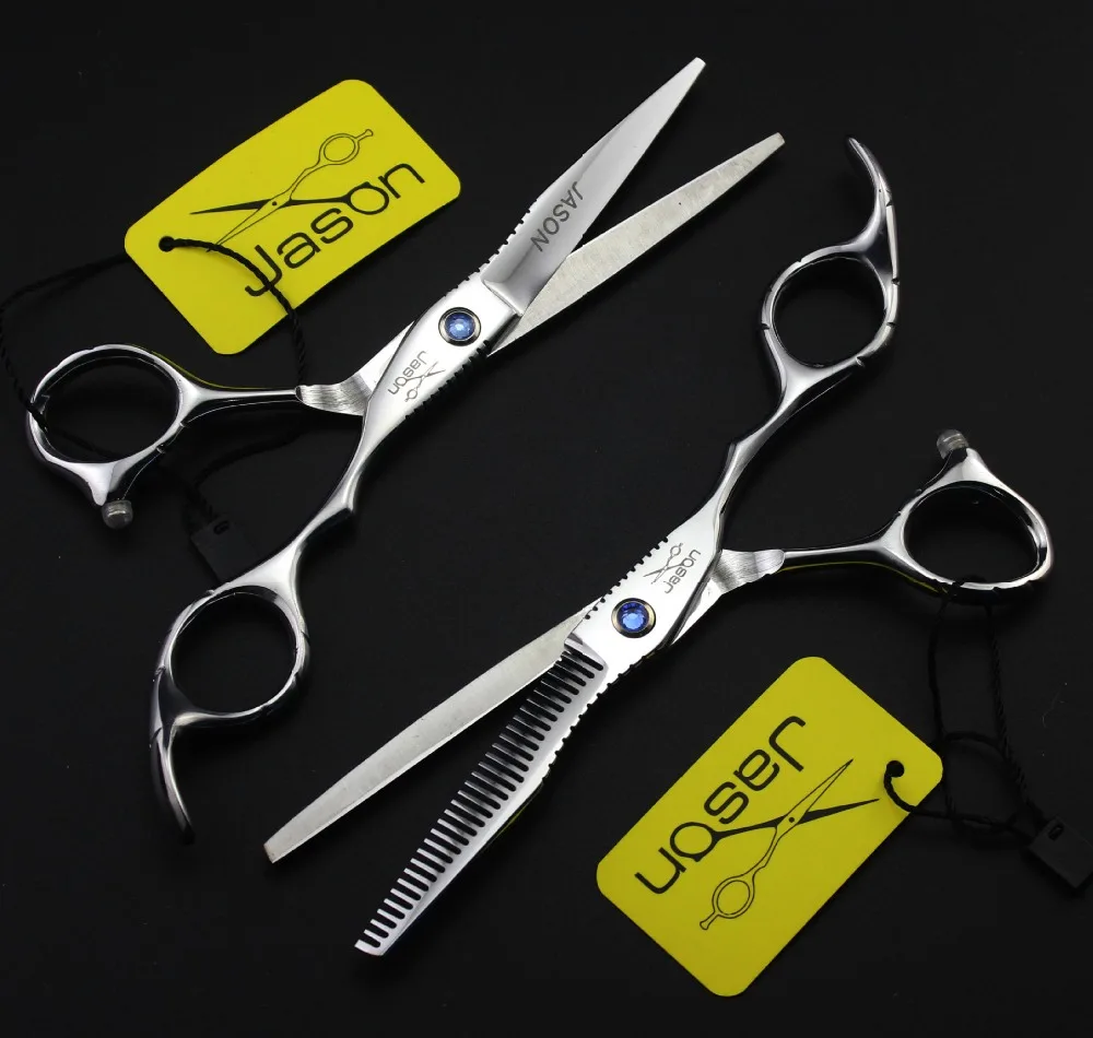 308-1# 6'' Brand Jason TOP GRADE Hairdressing Scissors JP 440C Cutting Scissors Thinning Shears Professional Human Hair Scissors