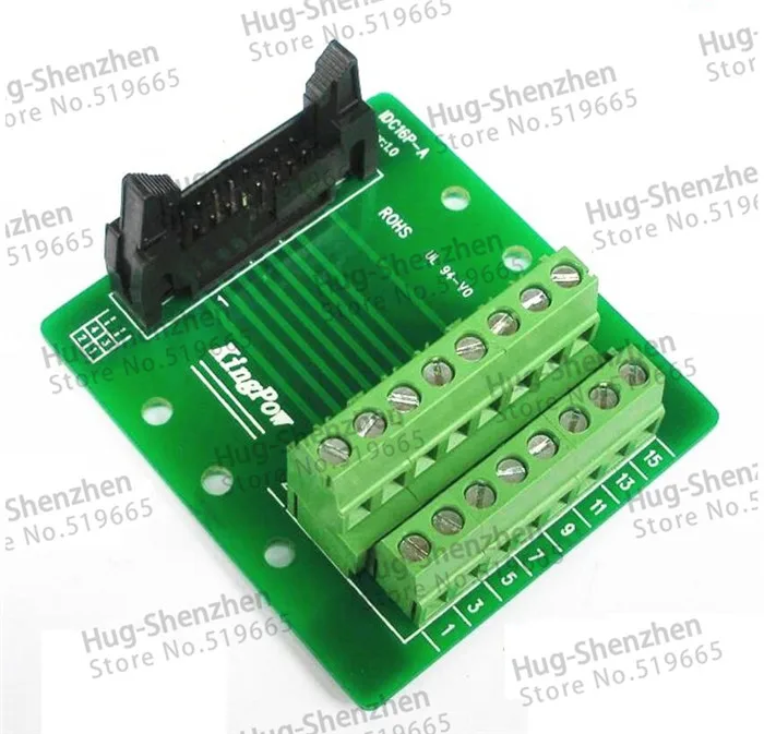 High Quality 16P to terminal PLC to terminal IDC16P terminal breakout without bracket for C45 Din Rail--5pcs/lot