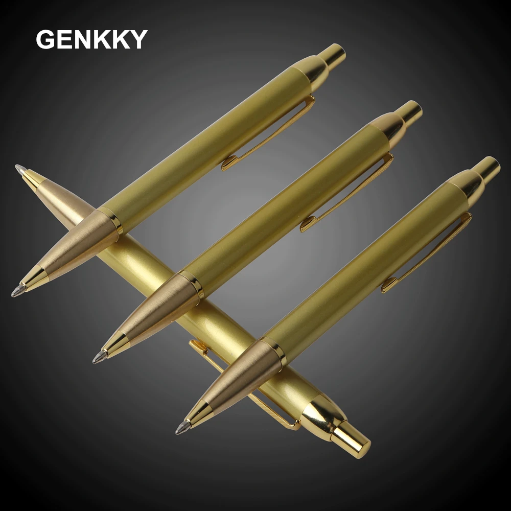 1PCS Genkky Commercial metal ballpoint pen gift pens for school office core solventborne automatic ballpoint pen