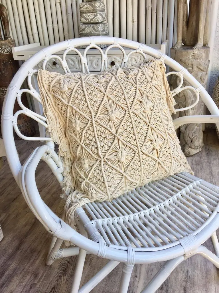 

Cushion Covers 100% Cotton Linen Macrame Hand-woven Thread Pillow Covers Geometry Bohemia Style Pillowcase Home Decor 45*45cm