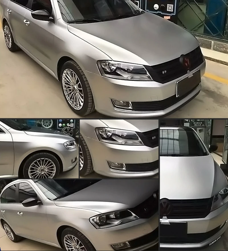 ORINO Matte Satin Chrome Silver Vinyl Car Wrap Film Metallic Silver Full Car Body Wrapping Covers With Air Release