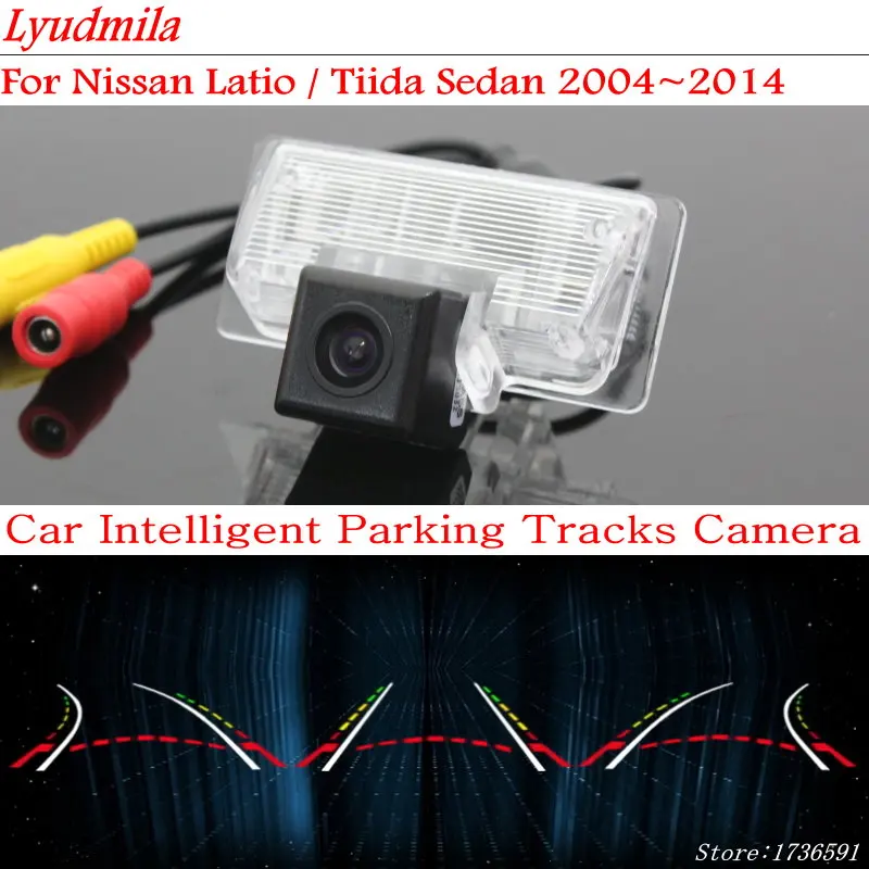 

Lyudmila Car Intelligent Parking Tracks FOR Nissan Latio / Tiida Sedan 2004~2014 Dynamic Tragectory Camera Car Rear View Camera