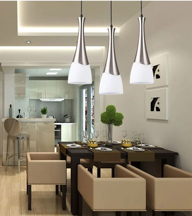 Modern Pendant Lights luminaire suspendu Light Metal glass hanging light Lamps E27 bulb LED Pendant metal dining lamp 3 lights