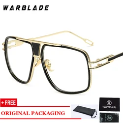 WarBLade Brand Designer Big Square Glasses Frames For Men Clear Metal Luxury Fashion Large Frame Eyeglasses Frame Men 2022 New