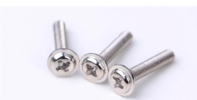 1000pcs/lot M1.7*3/4/5/6/8/10 phillips cross recessed countersunk round head  silver machine small screws with washer bolts178