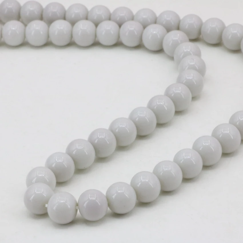 15 colors 8mm round baking paint glass loose beads fit diy necklace/bracelet for women accessories spacers jewelry 15inch B3248