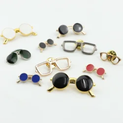 Fashion New Men Retro Golden Glasses Moustache Beard Brooch Pins Collar Suit Stick Breastpin Pin Men's Suit Dressup No.21-40