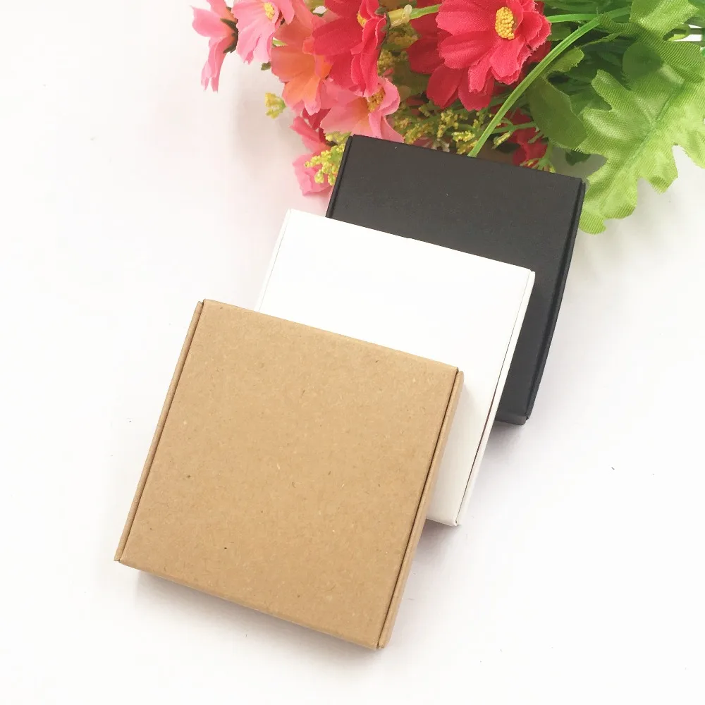 50 set Jewelry Displays Paper Boxes for Pendant/Earring/Necklace Carrying Cases Wedding Jewelry Set Gift Packing Box 6*6*1cm