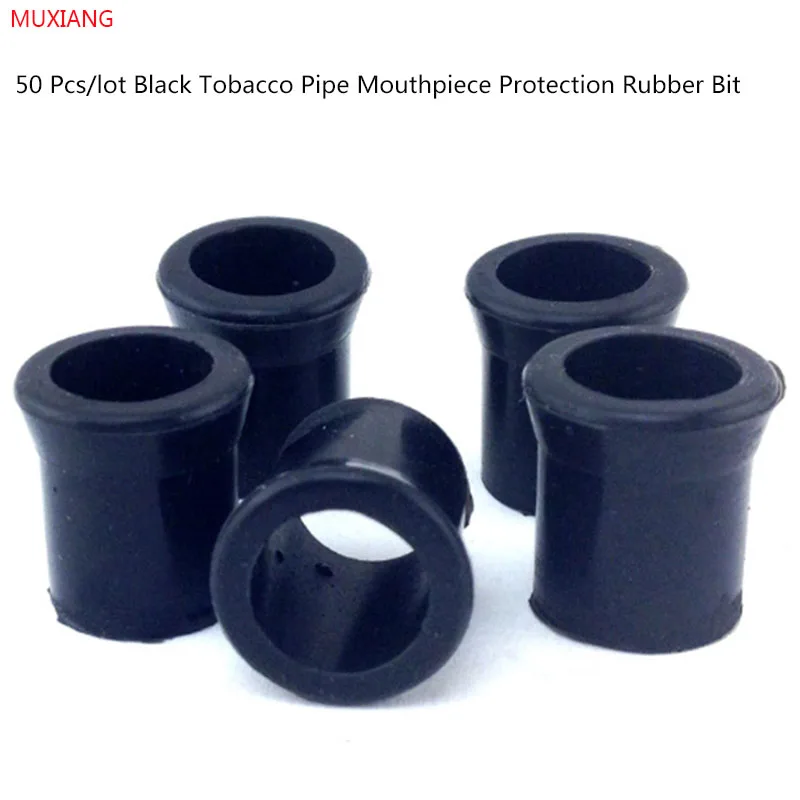 

MUXIANG 50 Pcs/lot Good Quality Black Pipe Tools Silicone Smoking Tobacco Pipe Protective Bit Rubber Mouthpiece Tip fg0002