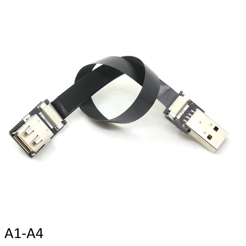 Moniteur FPV 3A standard USB 2.0 mâle à femelle FFC Super doux et plat, ruban de chargement AV FPC Ultra fin, micro usb type-c