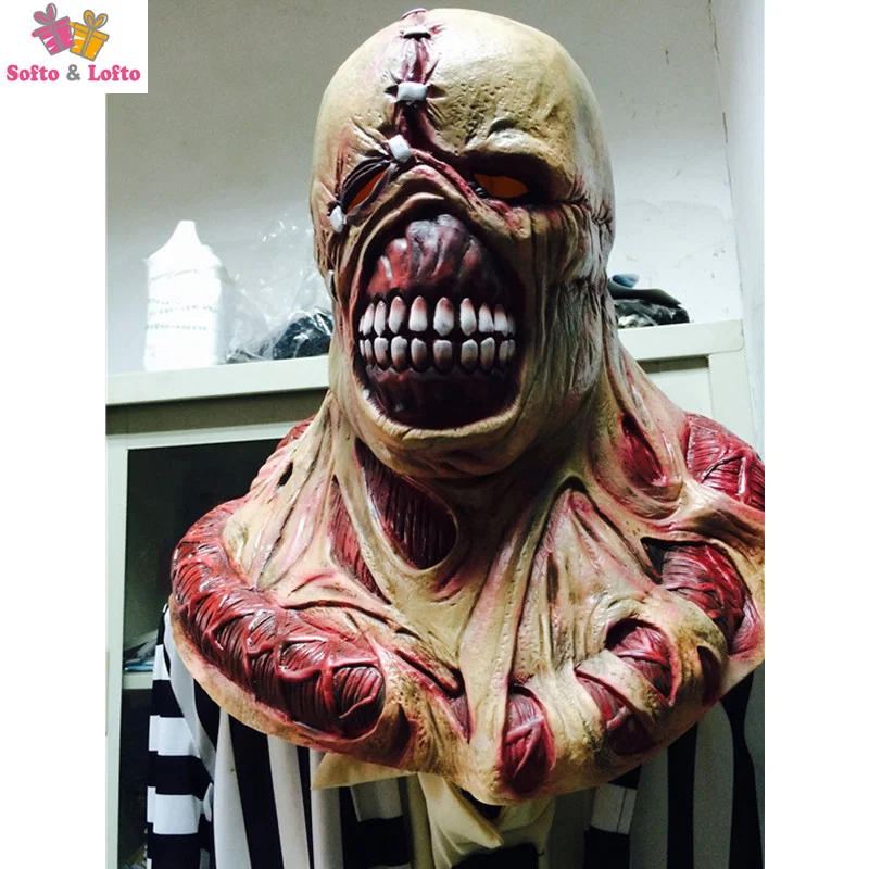 Free Shipping Muscle Zombie Mask Rubber Evil Ghost Virus Scary Halloween Party Costume Dress Make up Horror Prank Joke Supply