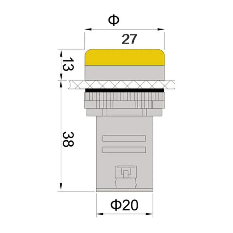 Indicador de potencia LED para montaje en Panel, lámpara de señal piloto, 12V, 24V, 110V, 220V, 380V, 22mm, 1 unidad