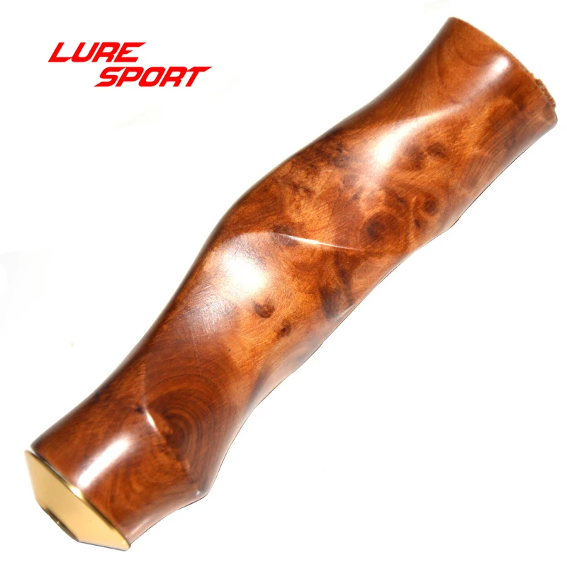 

LureSport Burl Wood Handle 105mm with Step aluminum Ring hand shape grip Rod Building Component Repair Pole DIY Accessory