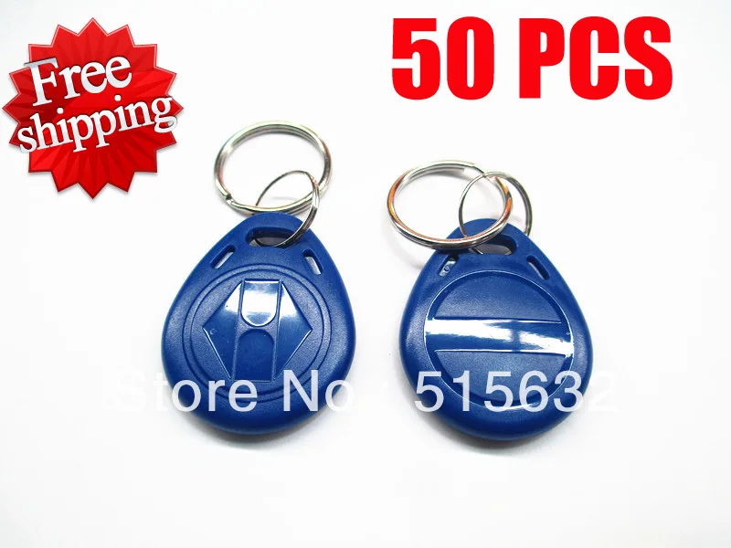 wholesale New 50pcs/lots EM4305 125Khz RFID Writable Rewrite Proximity ID Token Tag Key Keyfobs blank card