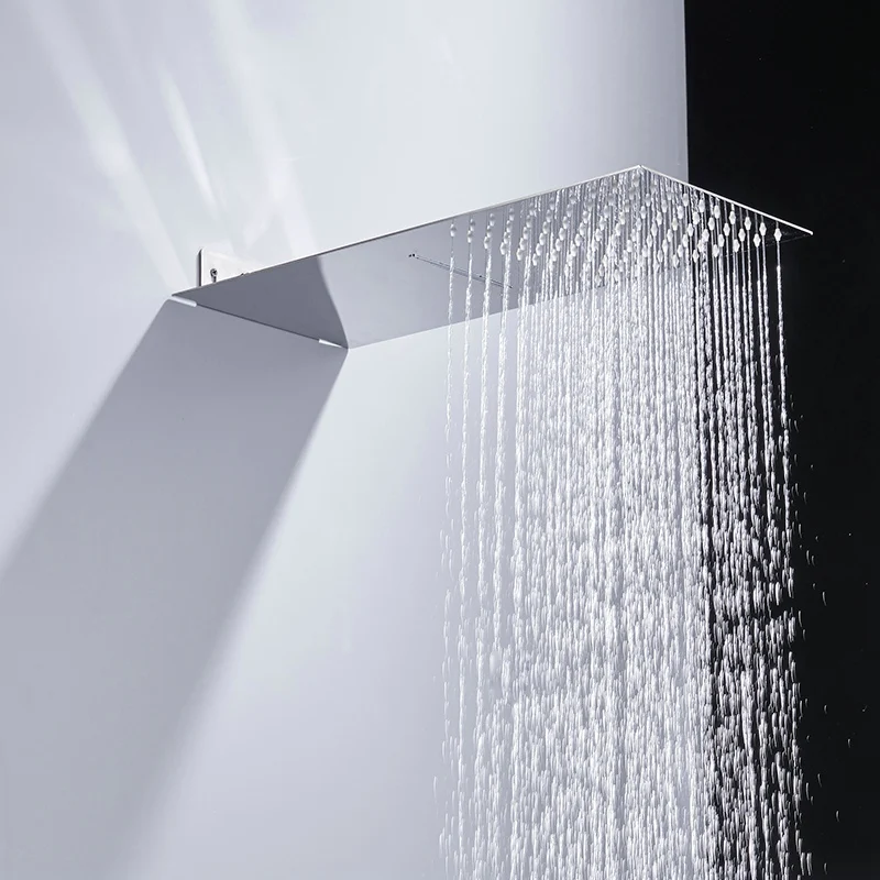 BECOLA chrome/Black Waterfall and Rainfall Shower Head Concealed Stainless Steel Bathroom Square Shower Heads Faucet BR-9910