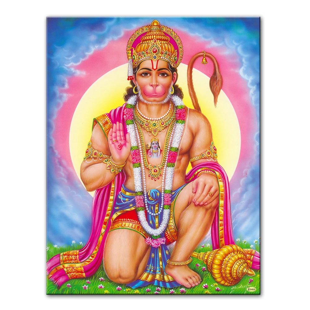 Hanuman Wall Paintings Print On Canvas Art Wall Pictures Rama. Lord Hanuman Wall Art Prints Indian god Art Posters Home Decor