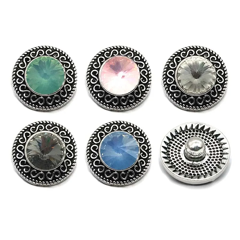 Wholesale metal Rhinestone Snap Buttons W119 star Diy Jewelry fit 18mm Snap button Necklaces/Bracelets for women