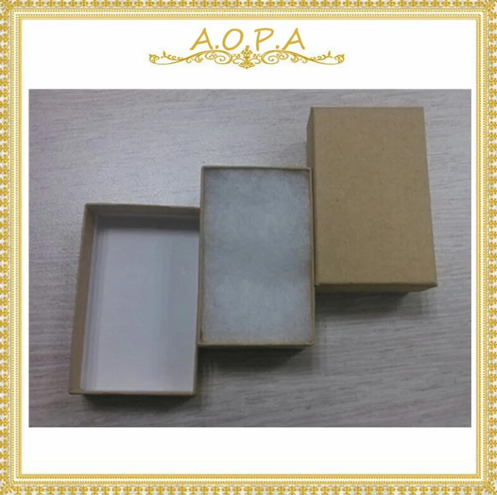 

# 21 крафт 2 1/2x1 1/2x7/8 (6,35X3,81X2,22 см) 100 шт. бумажная коробка с хлопковым наполнителем для упаковки ювелирных изделий из Китая коробка для колец и сережек