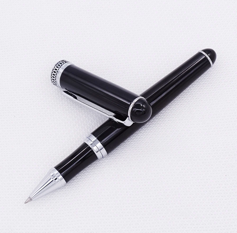 Duke D2 Classic Rollerball Pen Black Barrel & Silver Clip Advanced Writing Gift Pen Business Office Home School Supplies