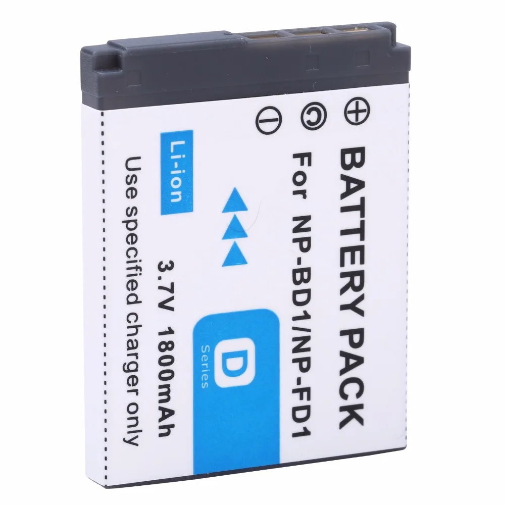 1pcs 1800mAh NP-BD1 NP BD1 NPBD1 NP-FD1 Li-ion Battery for Sony DSC-T2 T70 T77 T90 Camera for sony accessories