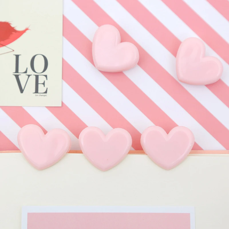 TUTU 100pcs Cute love heart Pink Color Small Paper Clip Plastic Craft Memo Clips DIY Photo Clamps Decorative Office School H0259