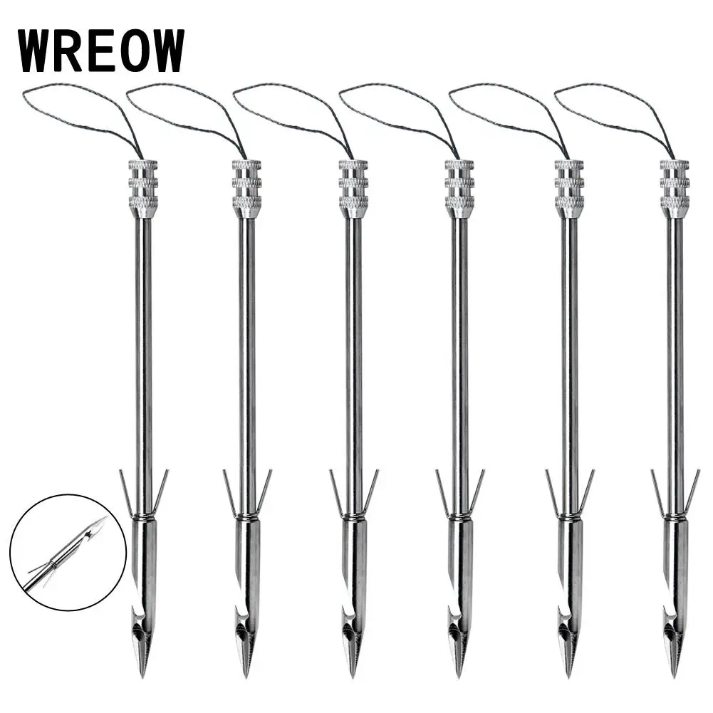 6pc Stainless Steel  Bow Fishing Broadheads Arrowhead Slingshot Catapult Dart Arrow Head Hunting Shooting Fish accessories tool