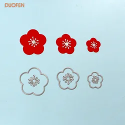 020153 6pcs set plum leaves stencil metal Cutting dies for DIY papercraft project Scrapbook Paper Album greeting cards