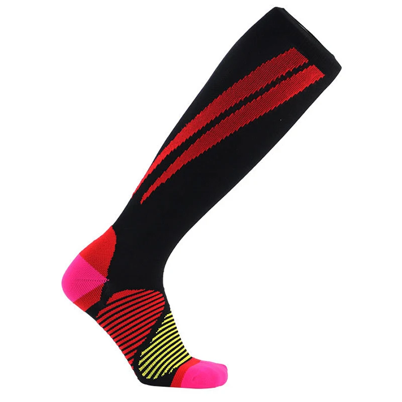 Brothock Running pressure socks new functional Nylon training striped tube Elasticity compression socks men outdoor sports socks