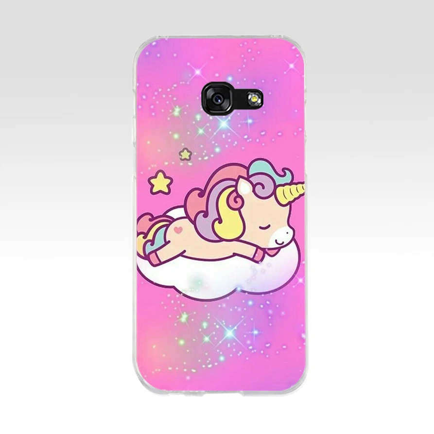 167 Rainbow Lovely Unicorn Soft Silicone Tpu Cover phone Case for Samsung a3 2016 a5 2017 a6 plus a7 a8 a9 star lite s 6 7 8 9