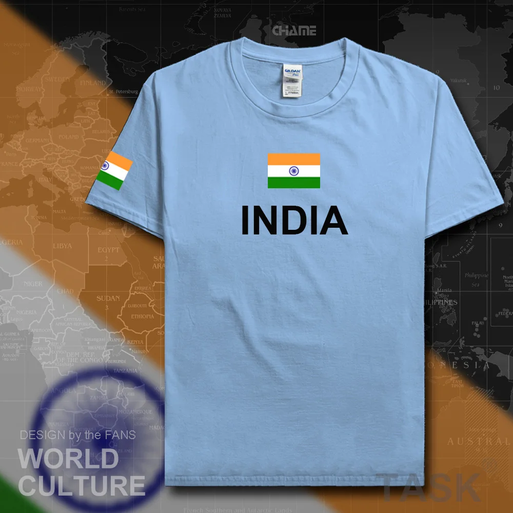 Republic of India t shirt man tee 2017 t-shirt cotton nation team cotton meeting fans streetwear fitness country IND Indian flag